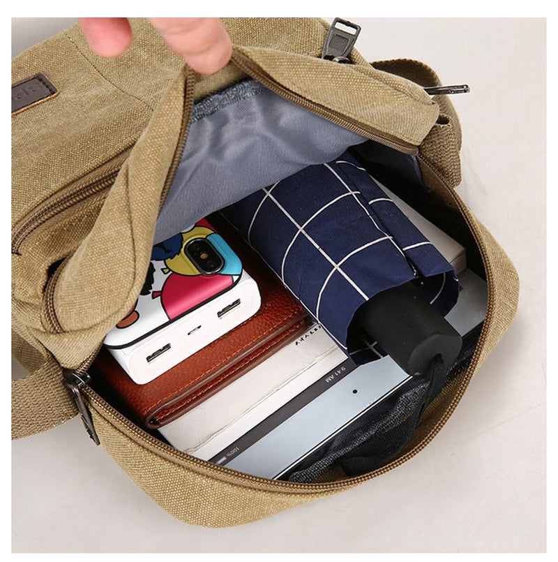 Canvas Shoulder Bag Casual Bag Sling Small Waterproof Business Handbag