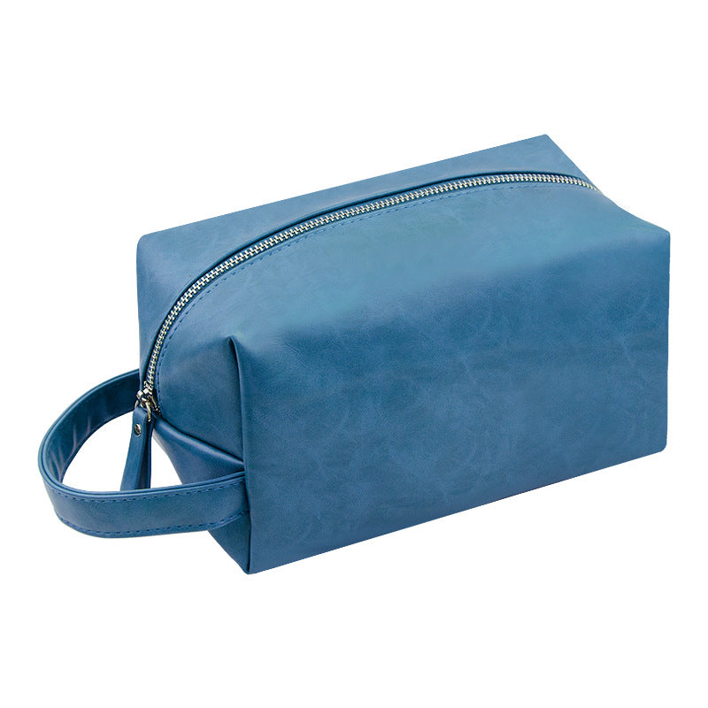 Travel Cosmetic Case for Woman Vintage PU Leather Large Capacity Makeup Organizer Bag with Secure Double Zipper