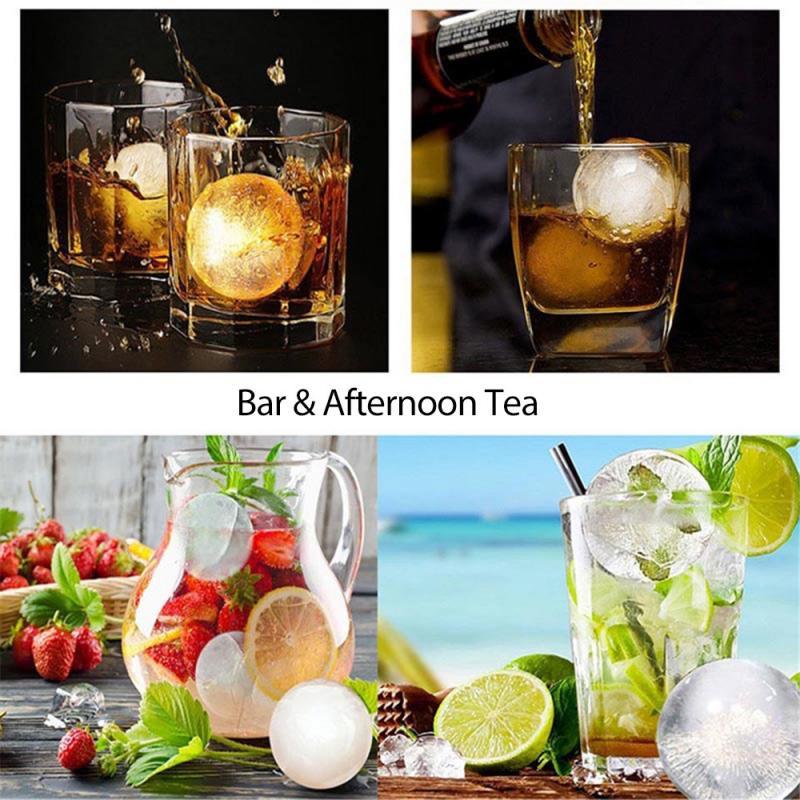 4 Hole Ice Cream Makers Big Ball Mold Silicone Ice Cube Tray