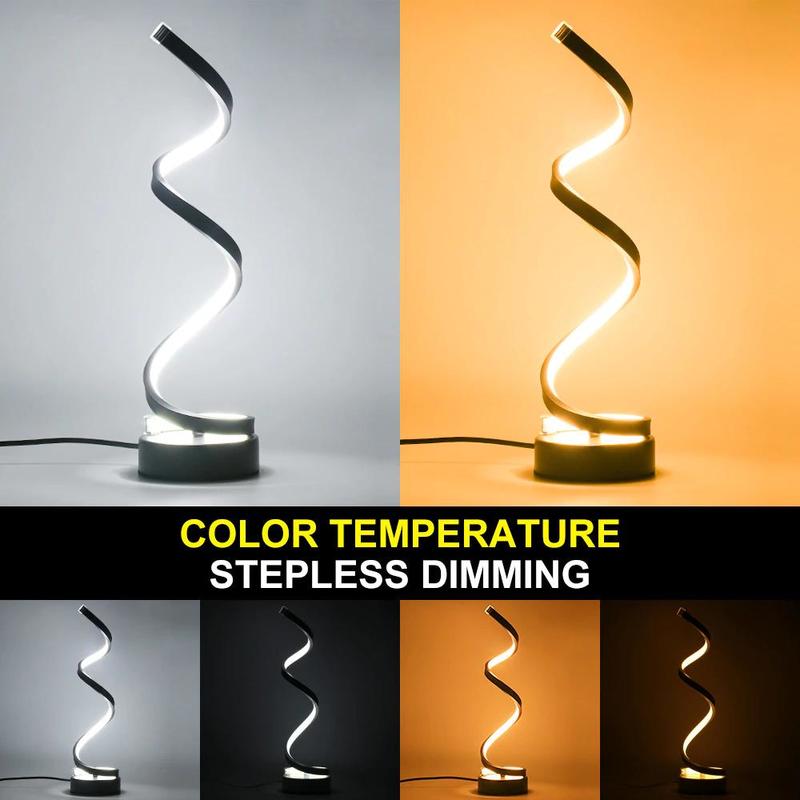 Modern Spiral LED Table Lamp Intelligent Curved Dimming