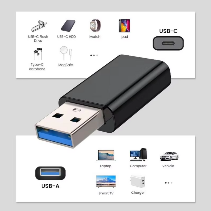 USB To USB C Adapter & Type C Male To 3.0 Female Charger