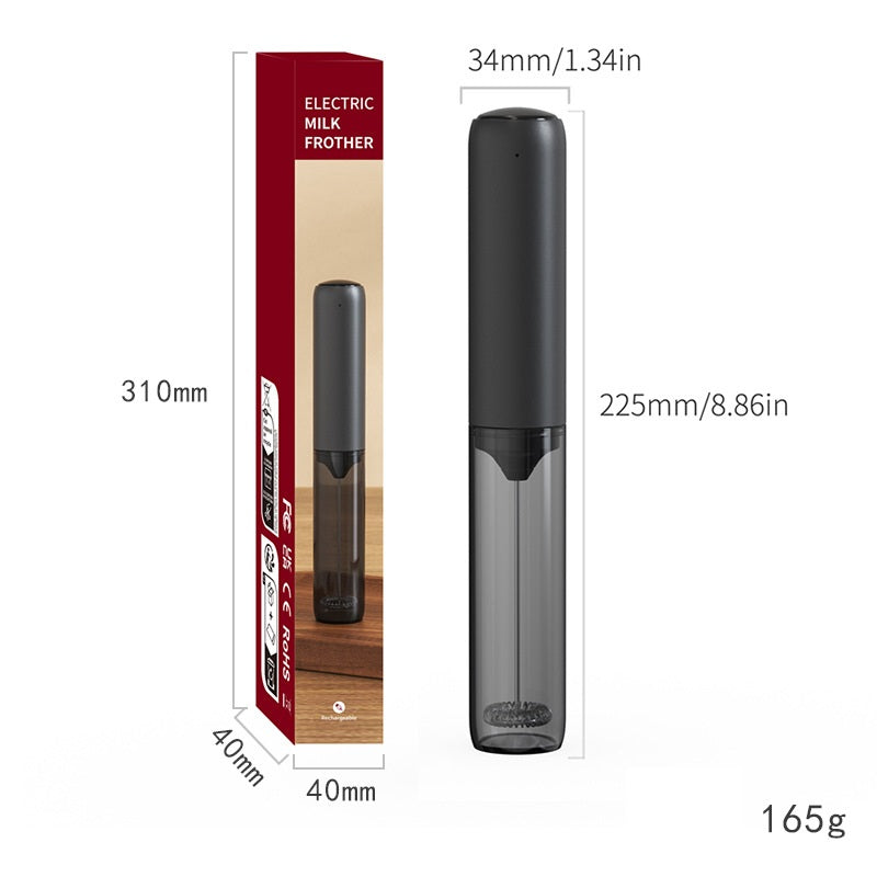 Rechargeable Electric Handheld Milk Frother With Storage Lid