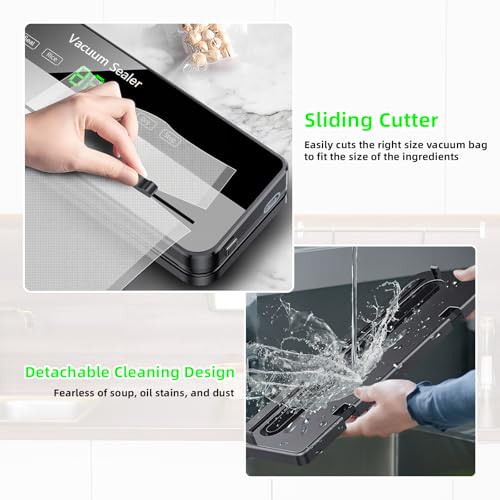 Food Vacuum Sealer Machine with Cutter Automatic and Manual Sealer Dry Moist Food Modes vacuum sealer
