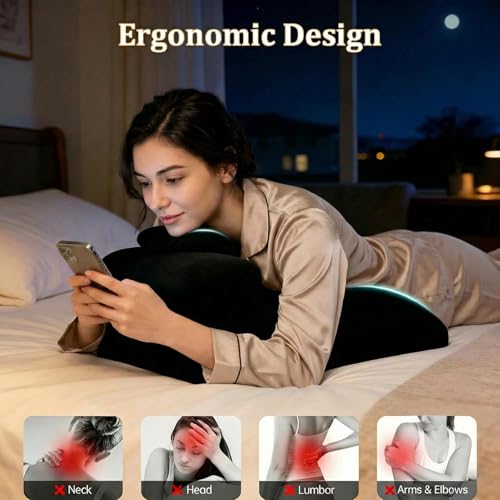 Multi-Use Ergonomic Memory Foam Pillow for Prone Reading, Leg Elevation, Back Support, 4-in-1 Wedge Pillow