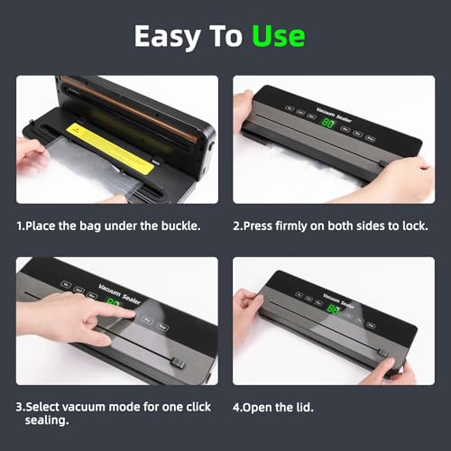 Food Vacuum Sealer Machine with Cutter Automatic and Manual Sealer Dry Moist Food Modes vacuum sealer