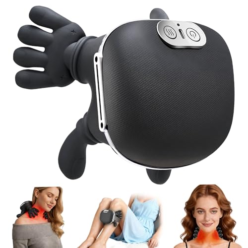 4D bionic neck massager with heat, simulates real hand massage. 3 intensities & 2 heat levels to relax muscle tension