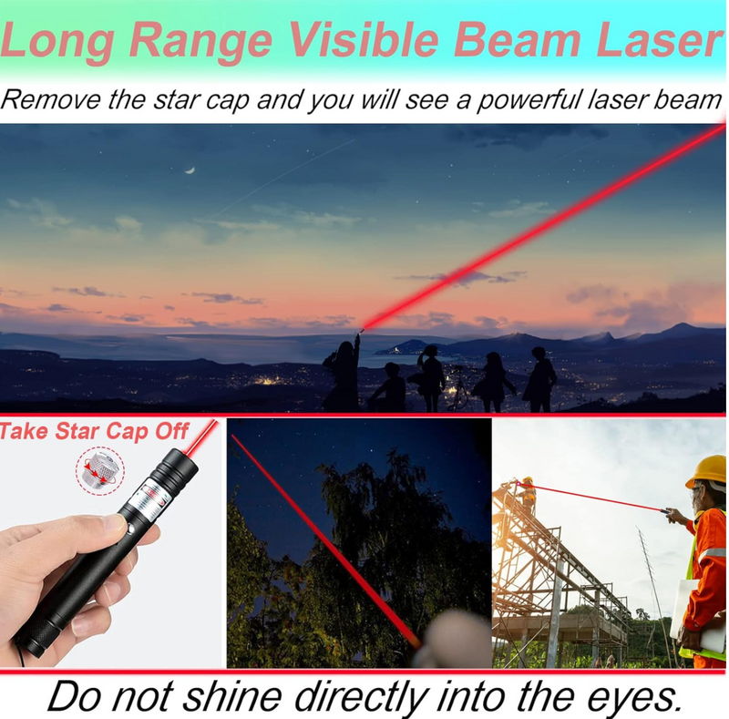 Rechargeable Laser Pointer Long Range with Star Cap for TV/LED