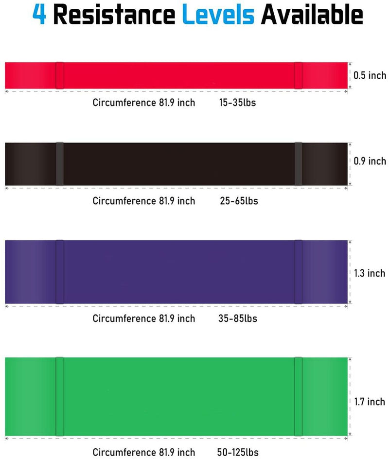 Resistance Power Bands for Fitness Training - Set of 4