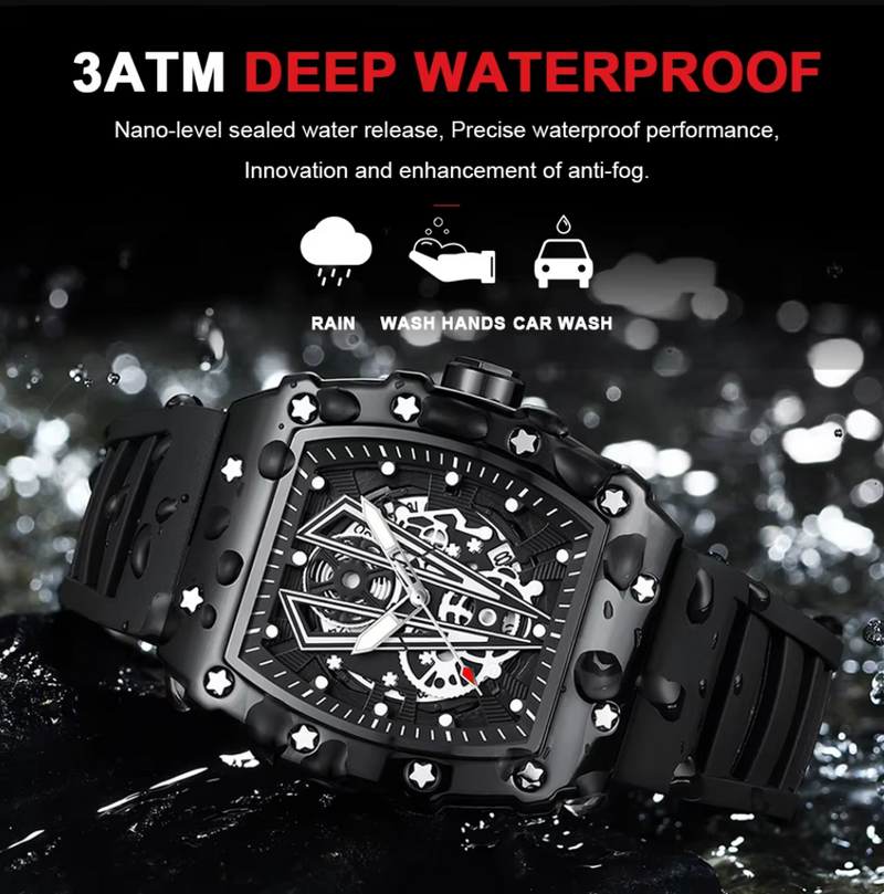 Fashion Hollow Watch Sport Waterproof Calendar Men Watchess