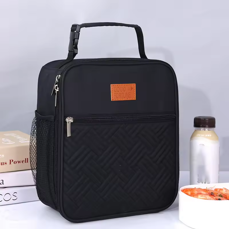 Minimalist Large Capacity Waterproof Insulated Lunch Tote Bag Secure Closure Easy Clean Design Office School Picnic