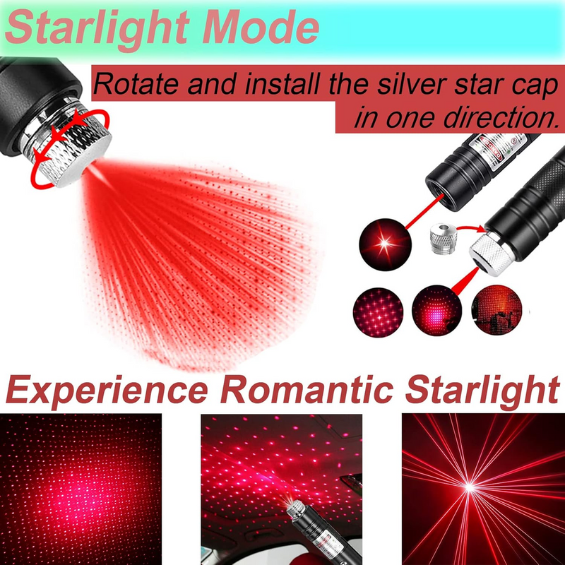 Rechargeable Laser Pointer Long Range with Star Cap for TV/LED