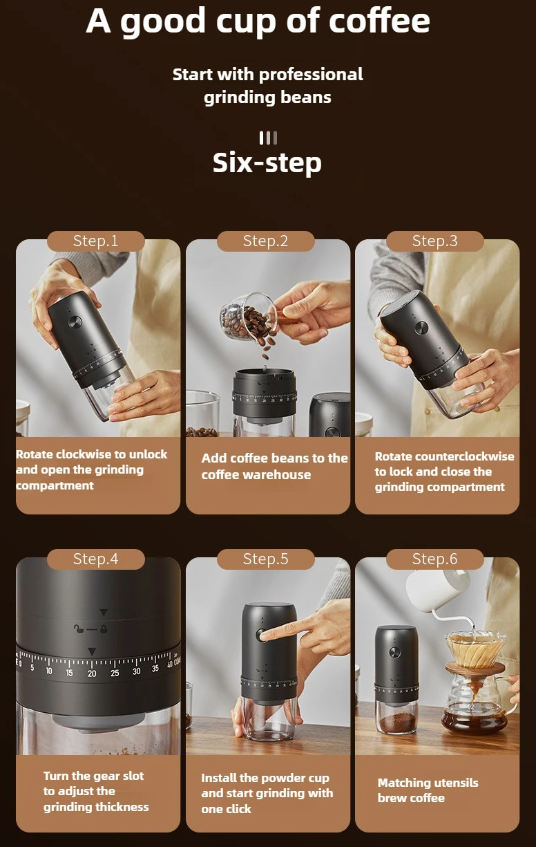 Electric Coffee Bean Grinder 40 Gears