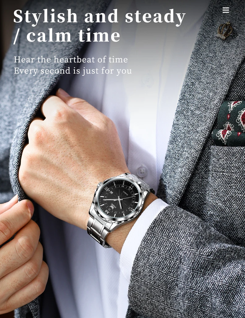 Quartz Watch Men Comfortable Strap Waterproof Fashion Dress Wristwatch Man