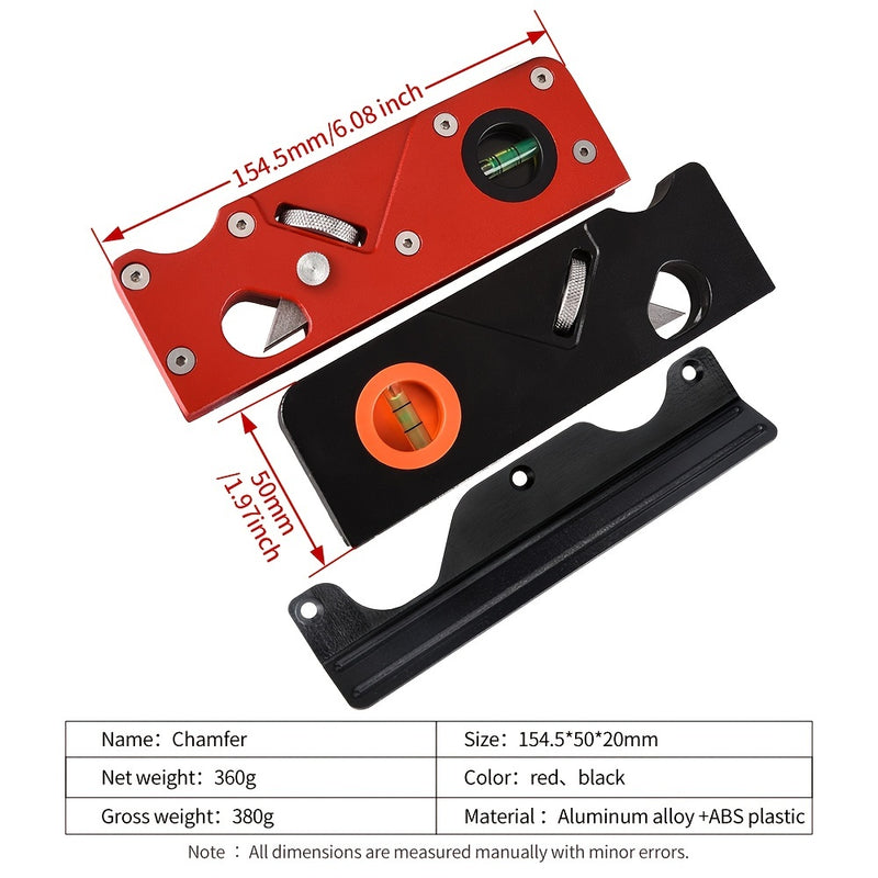 7-in-1 Multifunctional Woodworking Chamfer Plane with Bubble Level