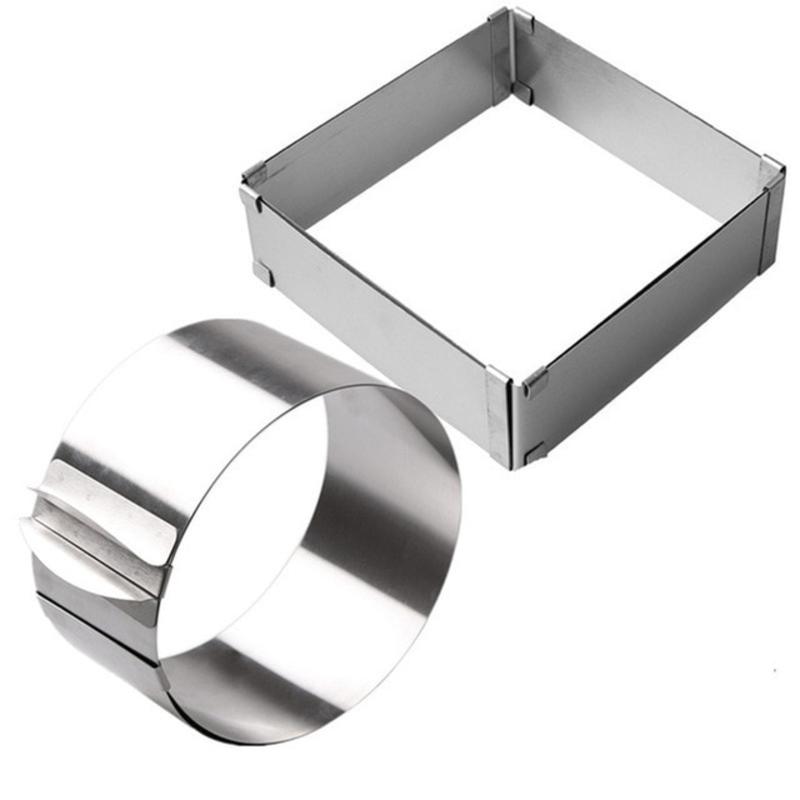 3D Adjustable Ring Mouse Round And Square Cake Moulds Stainless Steel