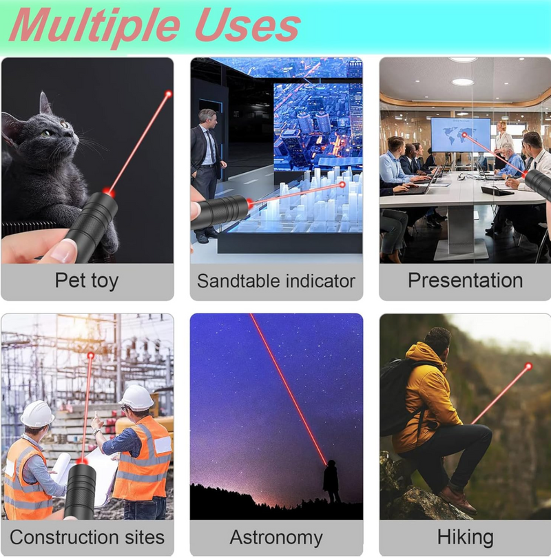 Rechargeable Laser Pointer Long Range with Star Cap for TV/LED