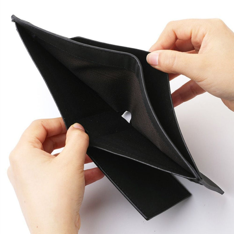 PU Leather Short Wallet Two-fold Multiple Pockets Large Slim Wallet Men