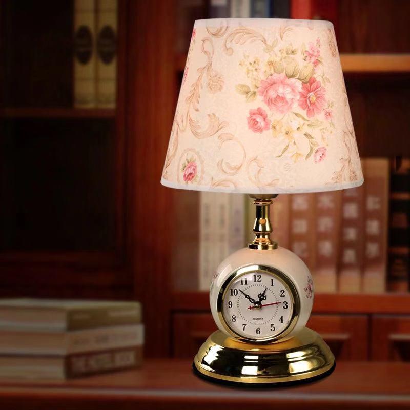 Modern Clock Table Lamp 5 Styles Living Room Lighting Bedroom Elegant