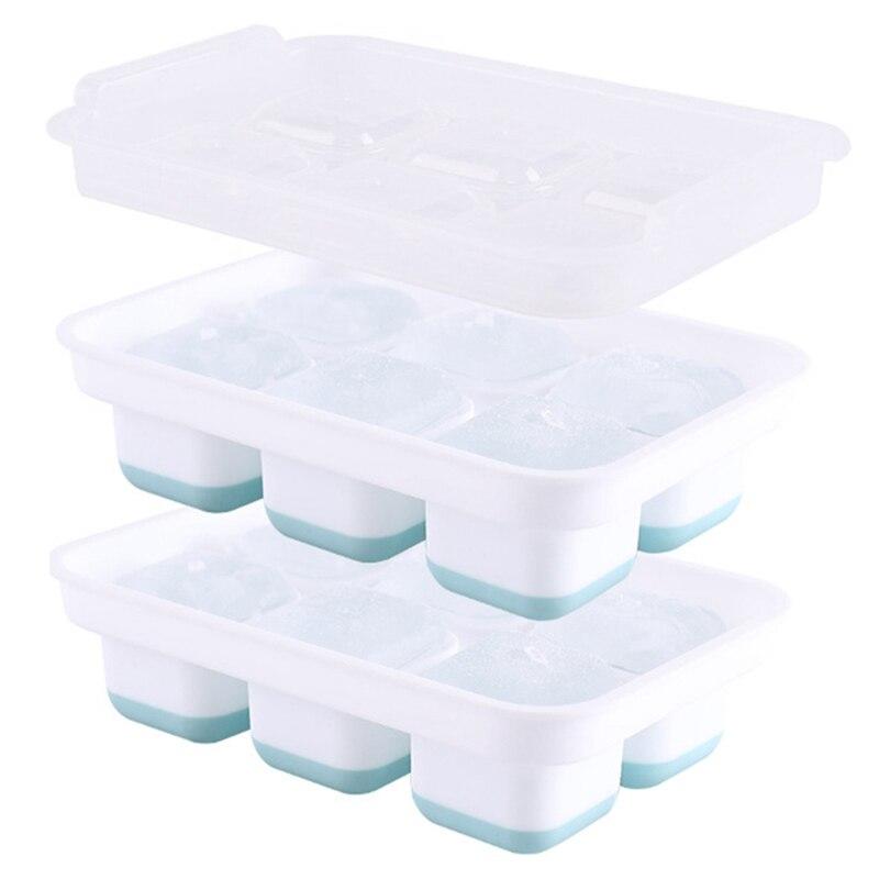 Creative Ice Cube Shape Whisky 6 Silicone Ice Cream Trays Set 2