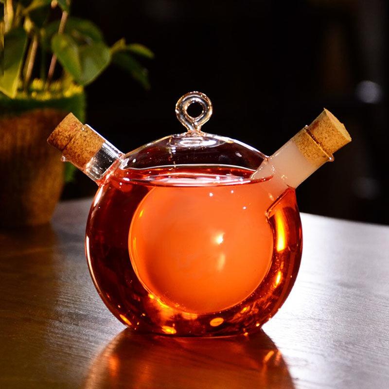 Double Tube Glass Mandarin Cocktail Couple Sharing Drinks Cup