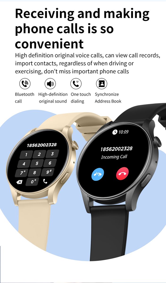 Smart Watch Compatible with Android/iPhone Fitness AI Assistant Sport Tracker