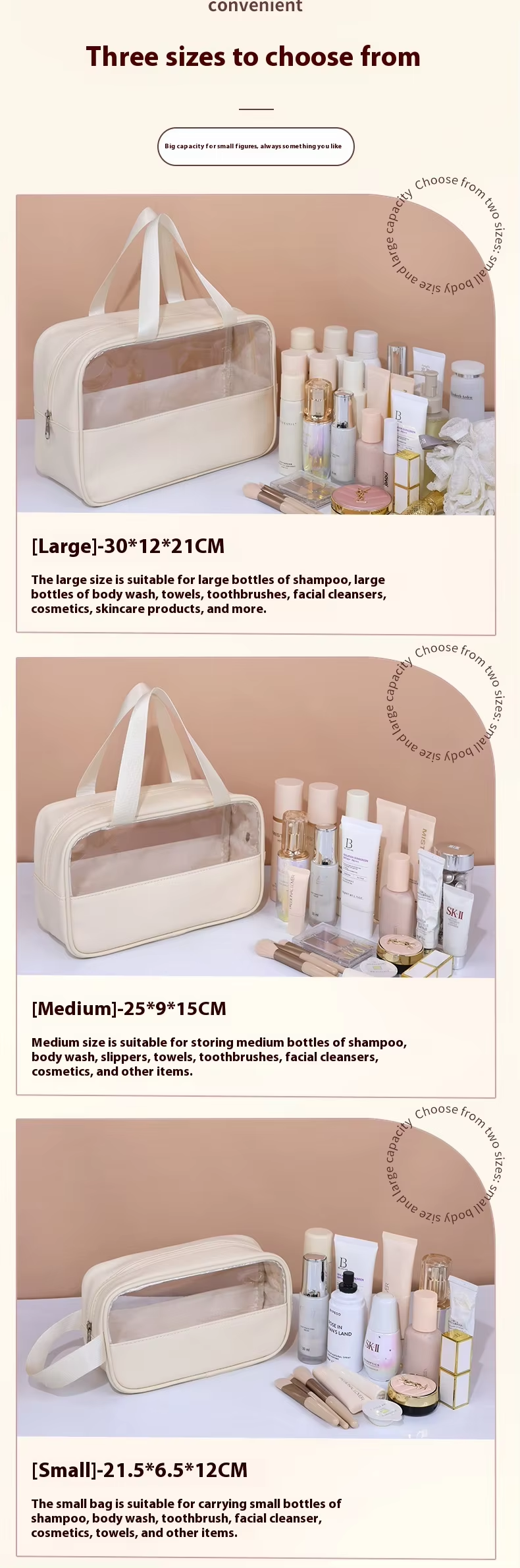 Quality Clear Waterproof PU PVC Toiletry Travel Organizer Bag Fashionable Letter Pattern Cosmetic Bag Cheap Stocks