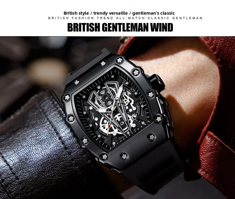 Fashion Hollow Watch Sport Waterproof Calendar Men Watchess