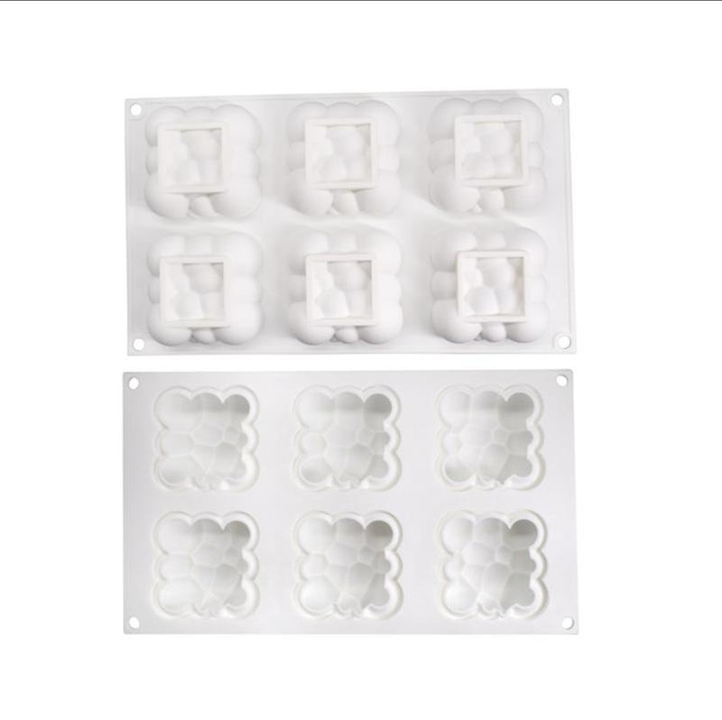 6 Holes Square Clouds Share Shape 3D Silicone Molds