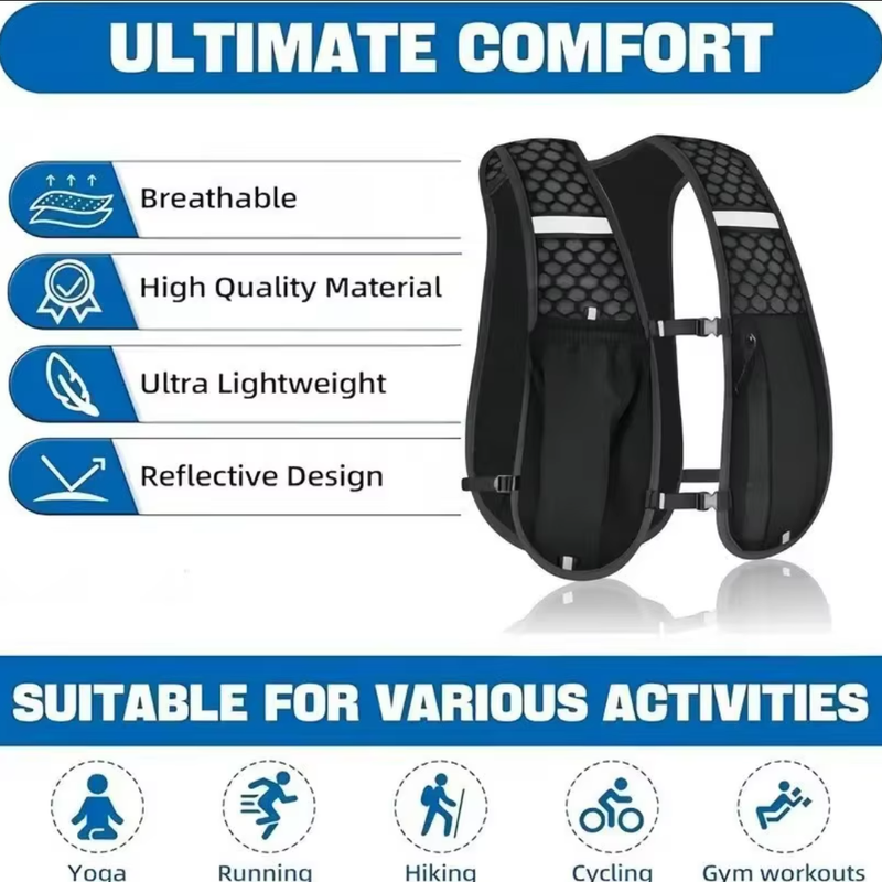Running Hydration Vest for Woman Men Water-Resistant, Breathable, Backpack