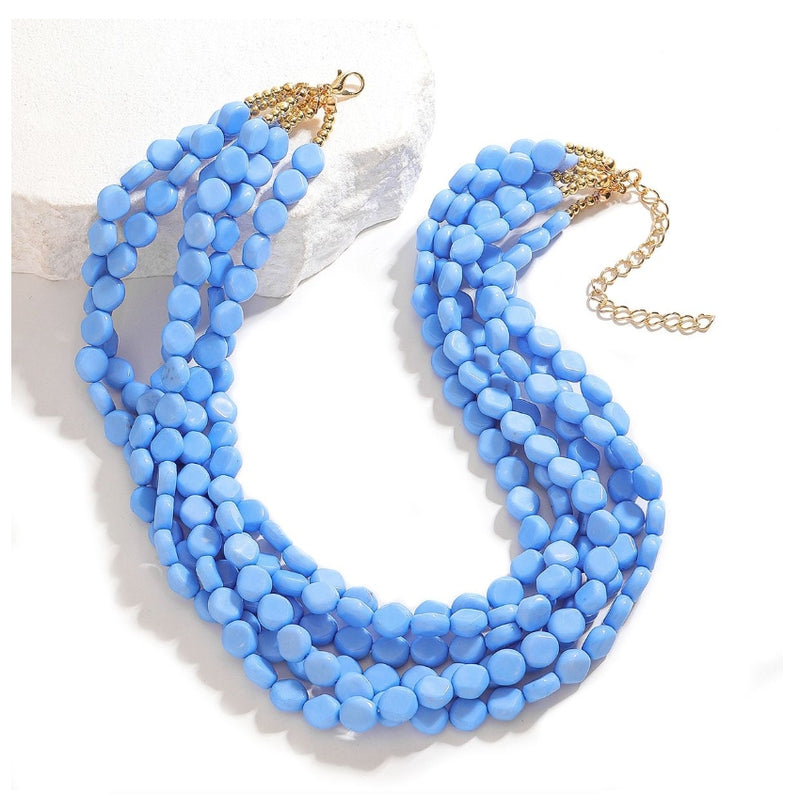 Bohemia Fashion Multilayer Beaded Necklace For Woman Vintage Rice Beads