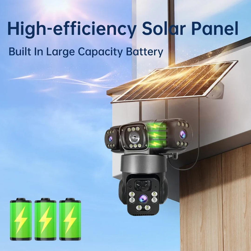 9MP Solar Security Camera Outdoor 4G/Wifi Human Detect Cameras Night Vision