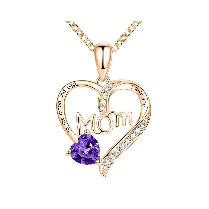 Fashion Mother's Day Necklace Woman Mom Heart-shaped Pendant Necklace