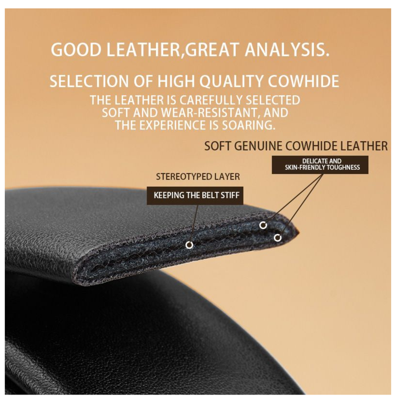 Men's Genuine Leather Belt Minimalist Business Style Automatic/Pin Buckle