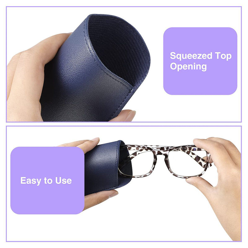 6Pcs Soft PU Leather Eyeglass Pouch | Portable Solid Color Sunglasses Case Set