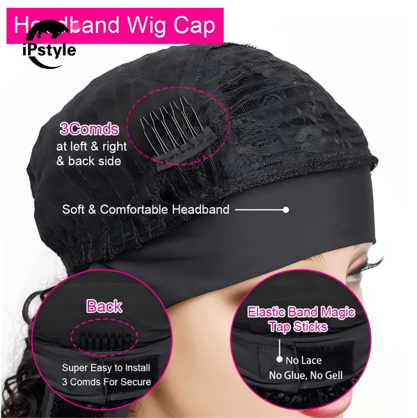 Hair Wigs Woman Short Curly Headband Wig Jerry Curly Wear