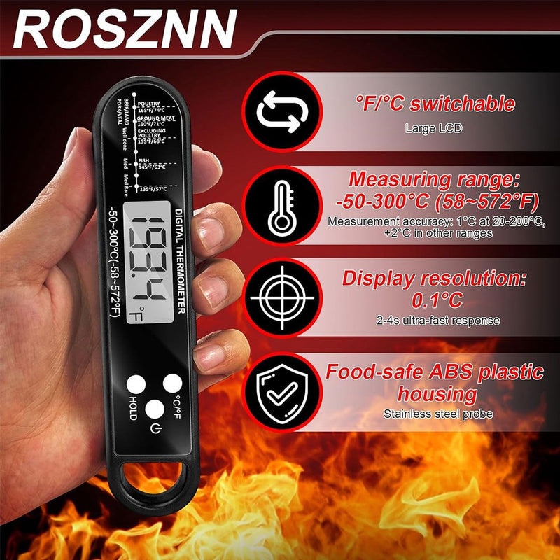 Meat Thermometer Digital Instant Read Thermometer Folding for Cooking Food