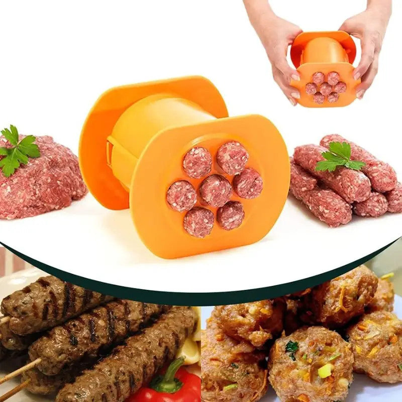 2Pcs one Press Cevapcici Sausage Maker – 7 Sausages At Once Non-Stick BBQ Tool