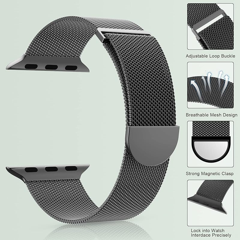 Stainless Steel Band Compatible with Apple Watch 38/40/41/42/44/45/46/49mm