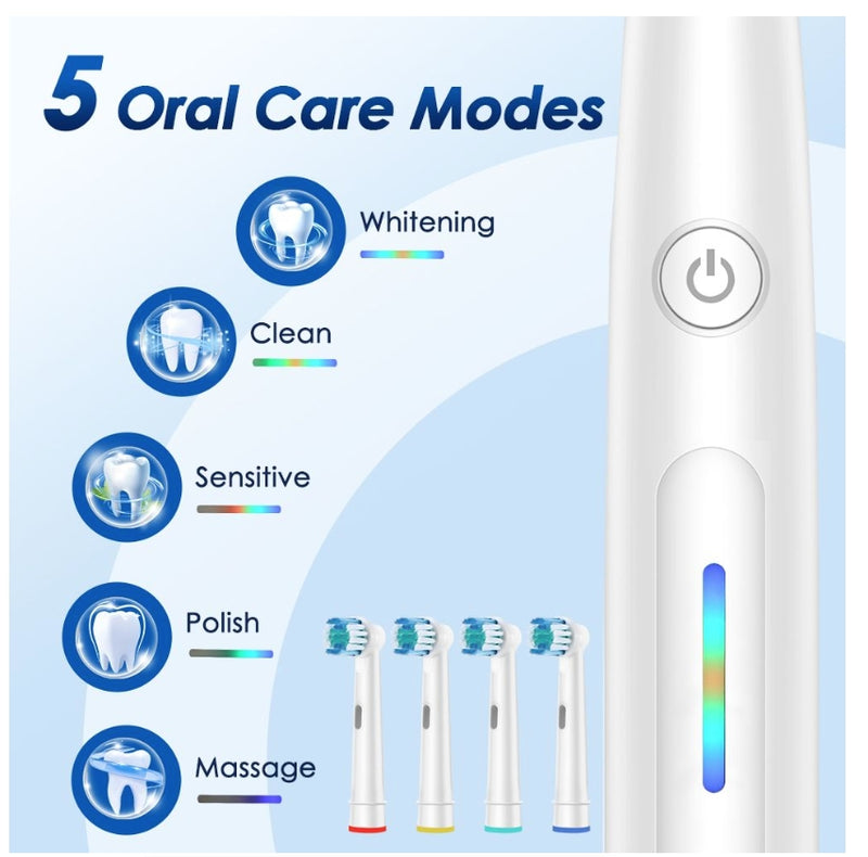 IPSTYLE Electric Toothbrush 5 Modes USB Fast Rechargeable Toothbrush