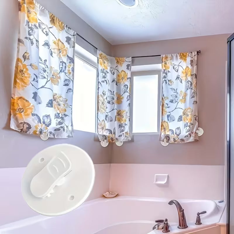 4Piece Shower Curtain Windproof Clips, Adhesive Splash-Proof Curtain Weight Holders