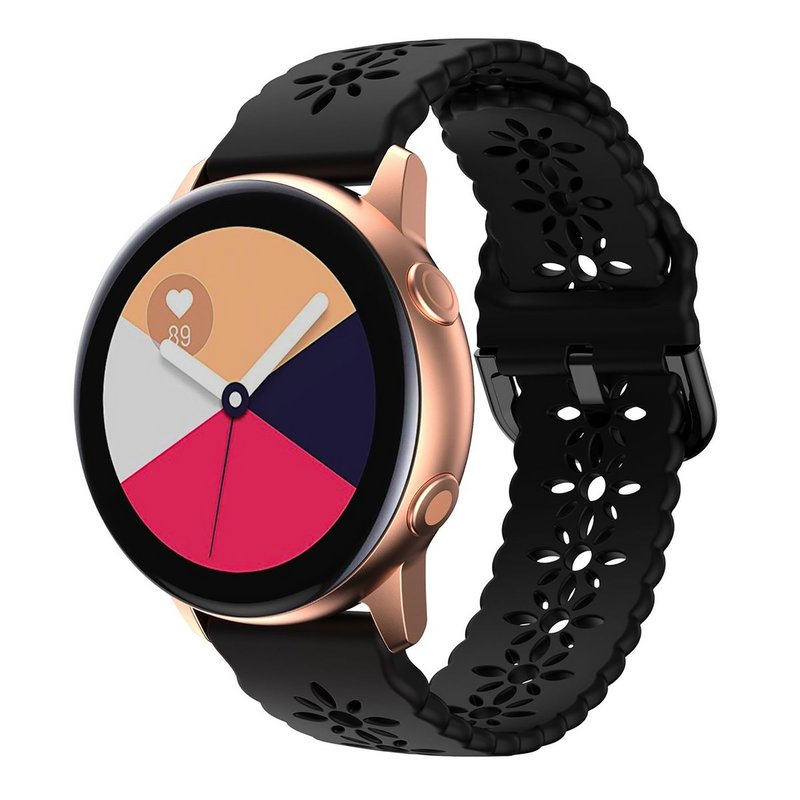Lace Bands Compatible with Samsung Galaxy Watch 4/5/6 20mm, Soft Hollow-out Silicone Sport Strap
