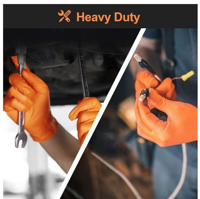 Heavy Duty Disposable Nitrile Gloves 8Mil Extra Thick Mechanic Glove with Textured Grip Antislip Safety