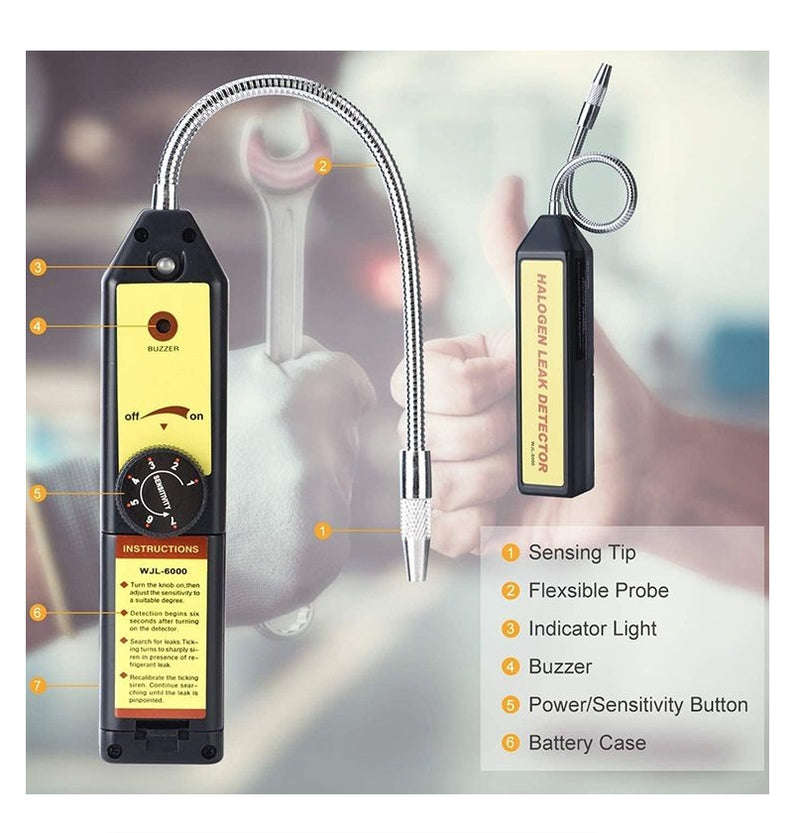 IPSTYLE Leak Detector WJL-6000 Portable Refrigerant Gas Leak Detector HVAC