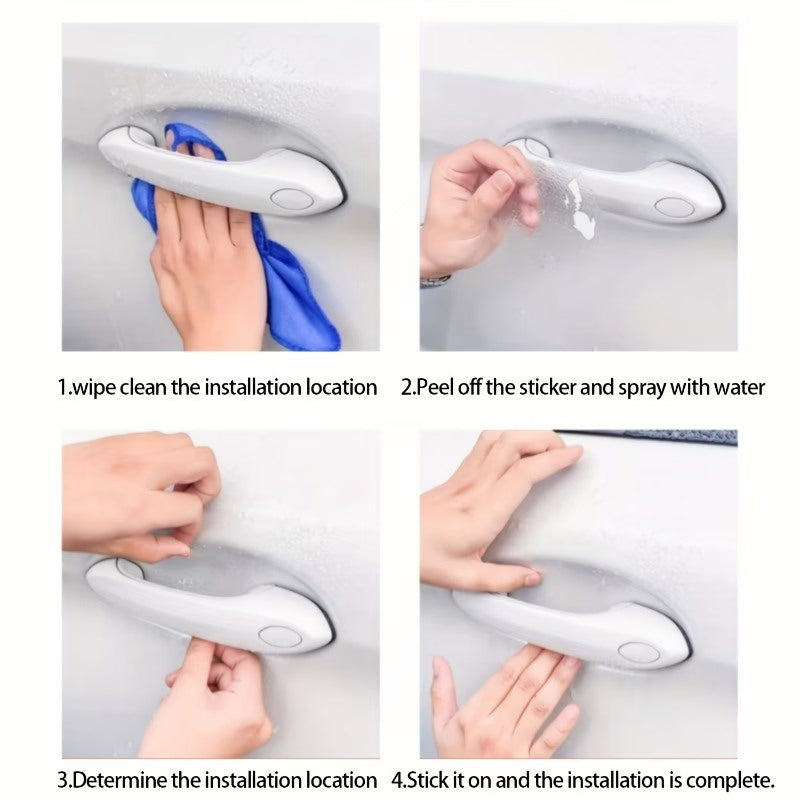 8Piece Clear Car Door Handle Protectors, Anti-Scratch Guard Stickers for Universal Car Models