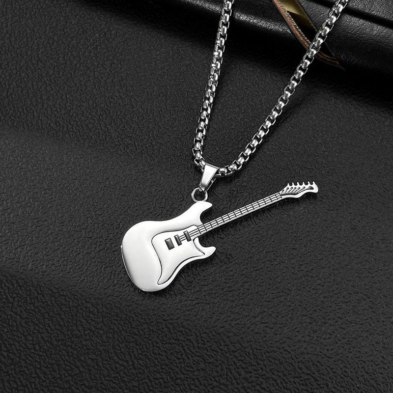 Men's Necklace - Musical Based Rock Hip Hop Electric Guitar Bass Necklace