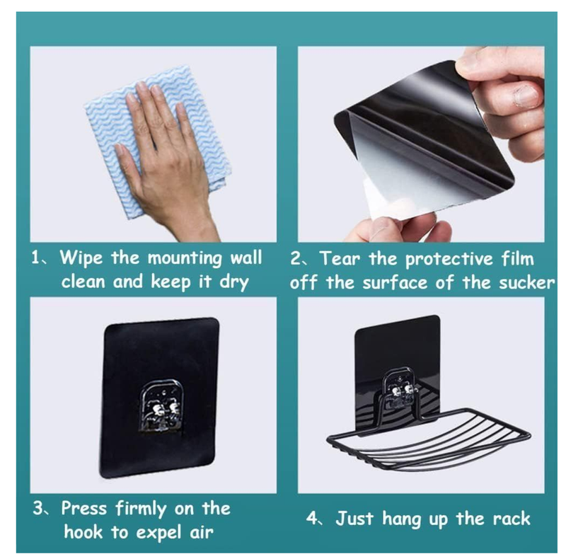 IPSTYLE Soap Holder Adhesive Soap Dish Strong Rust proof Soap Rack 2PCS