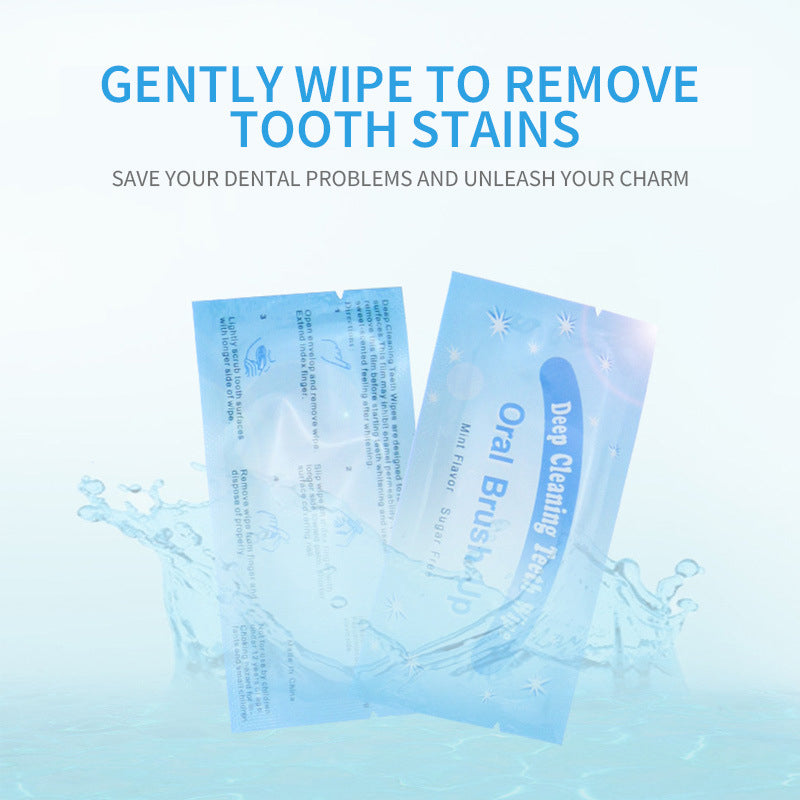 20Piece Mint Finger Tooth Wipes, Deep Cleaning Disposable Teeth Cleaning Swabs