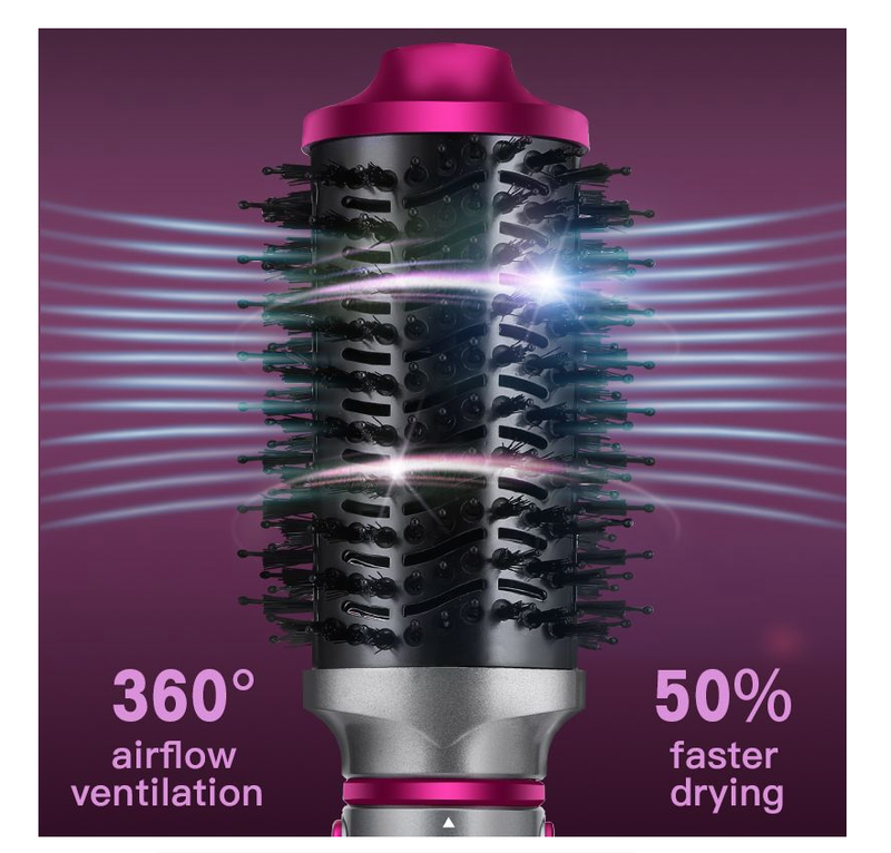 Hair Dryer Hot Air Brush Electric Ion Blow Dryer Brush- Four Changeable Brush