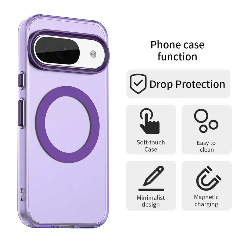 Phone Case for Google Pixel 9, Compatible with Magsafe, Shockproof Magnetic Case Cover