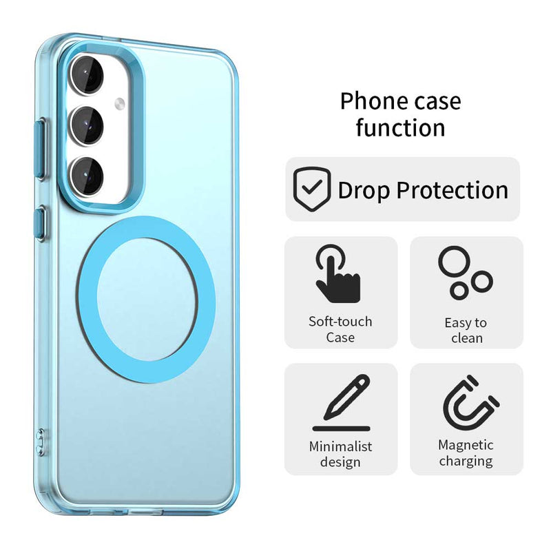 Phone Case for Samsung Galaxy S25 Plus, Compatible with Magsafe, Shockproof Magnetic Case Cover